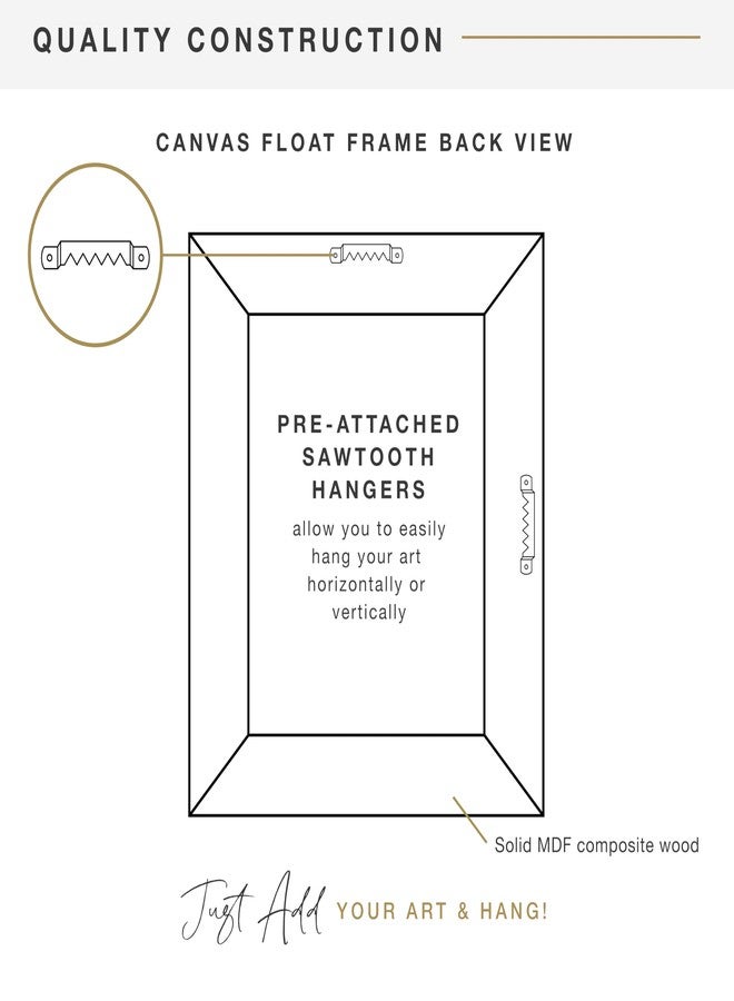 MCS Floating Frame with Canvas Included, Art Frames for Canvas Paintings with Adhesive Fasteners and Hanging Hardware, Natural Woodgrain, 8 x 10 Inch - Image 5
