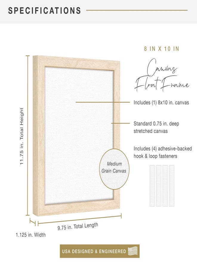 MCS Floating Frame with Canvas Included, Art Frames for Canvas Paintings with Adhesive Fasteners and Hanging Hardware, Natural Woodgrain, 8 x 10 Inch - Image 3