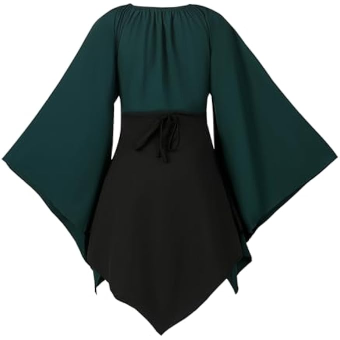 WOMEN'S MEDIEVAL DRESS TRUMPET SLEEVE MEDIEVAL COSTUME CORSET HALLOWEEN VICTORIAN DRESS - Image 2