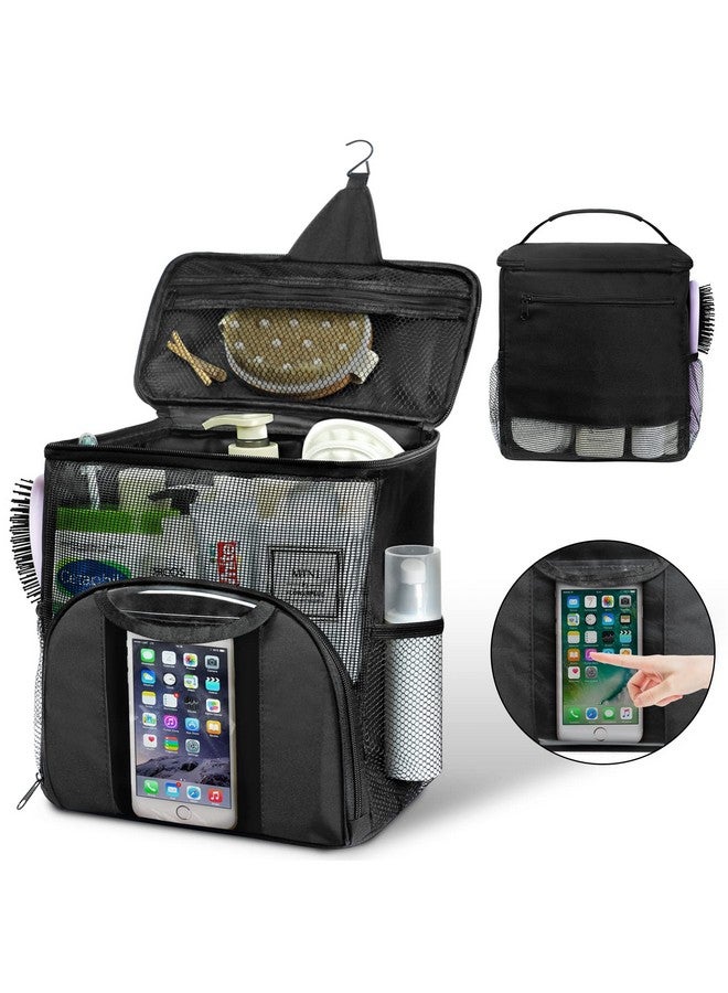Attmu Attmu Portable Shower Caddy College Tote Bag, Quick Dry Hanging Toiletry Bag, Large Capacity Mesh Shower Caddy Portable for College Dorm Room Essentials for Boys and Girls for Bath Camping (Black)  - Image 1