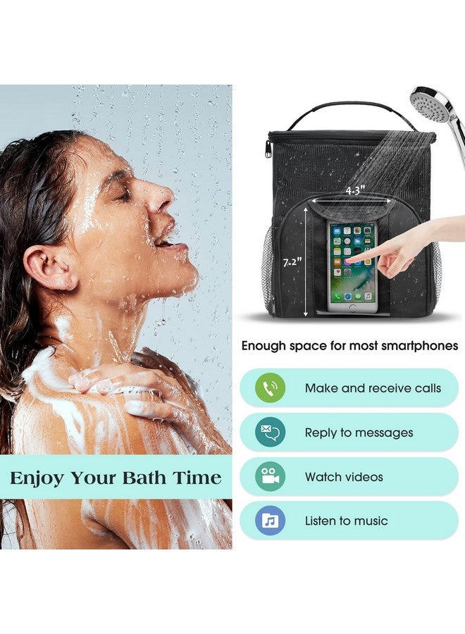 Attmu Attmu Portable Shower Caddy College Tote Bag, Quick Dry Hanging Toiletry Bag, Large Capacity Mesh Shower Caddy Portable for College Dorm Room Essentials for Boys and Girls for Bath Camping (Black)  - Image 4