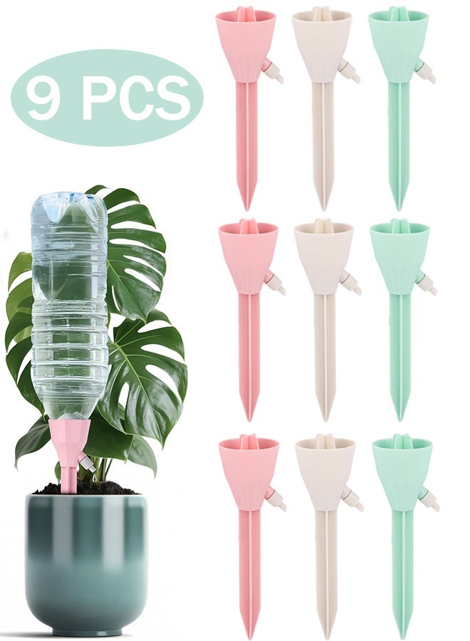 9PCS New Upgraded Plant Self Watering Spikes Adjustable Plant Watering Devices with Slow Release Control Switch Water Dripper Watering Planter Insert Automatic Plant Waterer for Vacations - Image 1