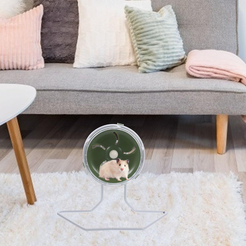 12cm Silent Hamster Wheel with Stand Exercise Wheel for Small Animals Gerbils Chinchillas Hedgehogs - Image 4