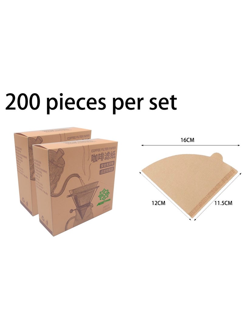 أضف هذا ورق ترشيح قهوة بني غير مبيض للاستخدام مرة واحدة، مقاس 16*12 سم، مجموعة من 200 قطعة - Image 1