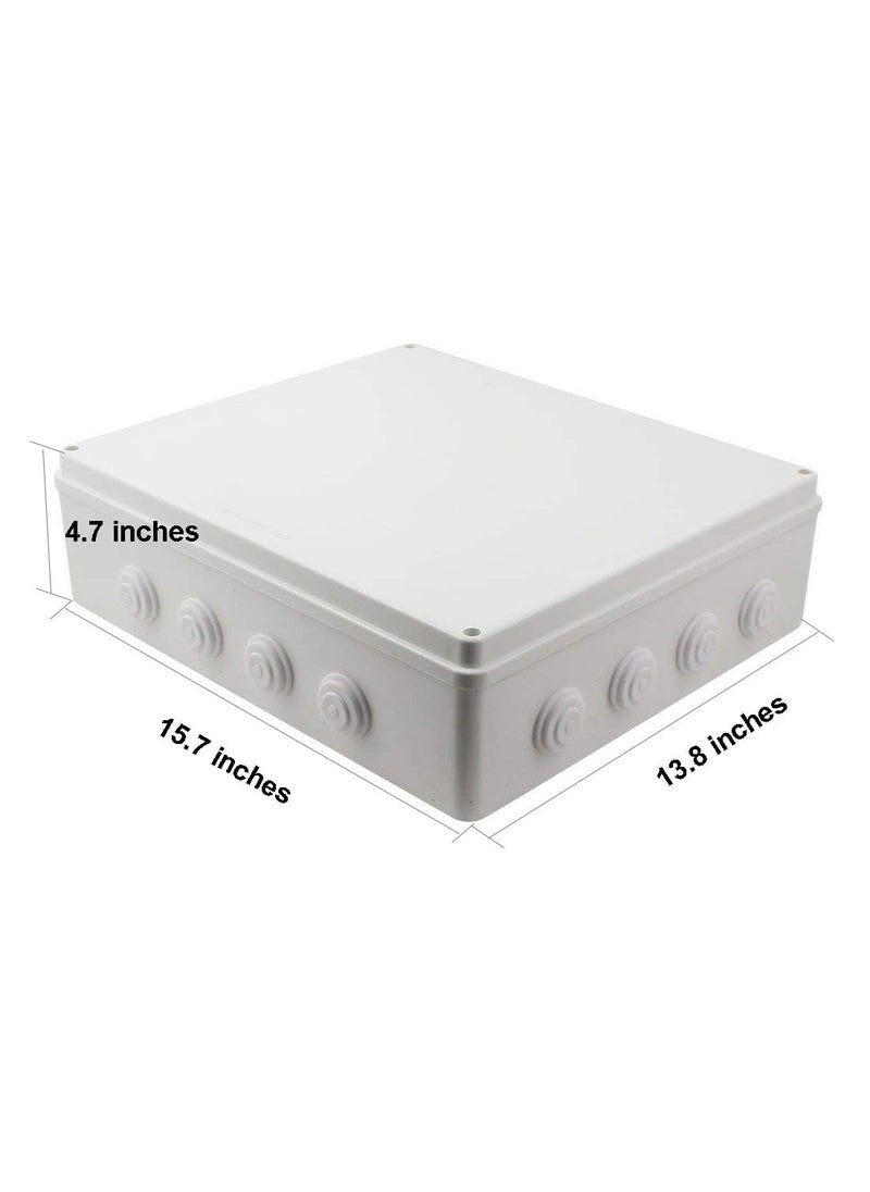 YXQ YXQ 400x350x120mm Junction Box with Hole Electric Project Case Enclosure IP65 Waterproof Dustproof DIY Outdoor (15.7 x 13.8 x 4.7 inches)  - Image 5