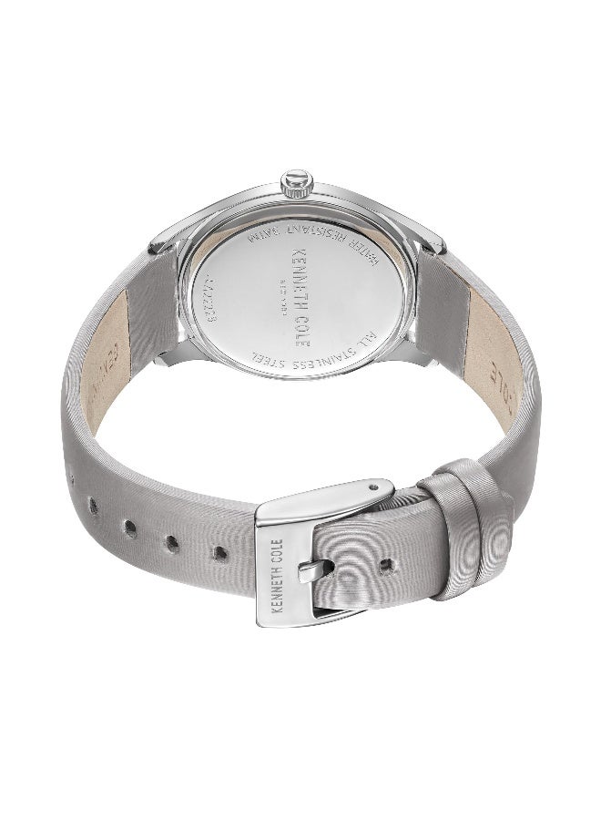 Kenneth Cole New York Modern Classic Warm Grey Dial Warm Grey Leather Strap Analog Watch for Women - 34mm - Image 5