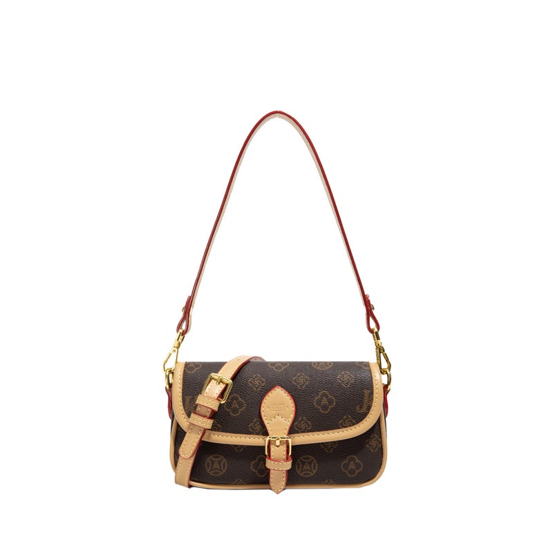 Monica Qiqi Baguette Printed Single Shoulder Underarm Small Square Bag Women'S Style Old Flower Vintage All-Match Fashion - Image 1