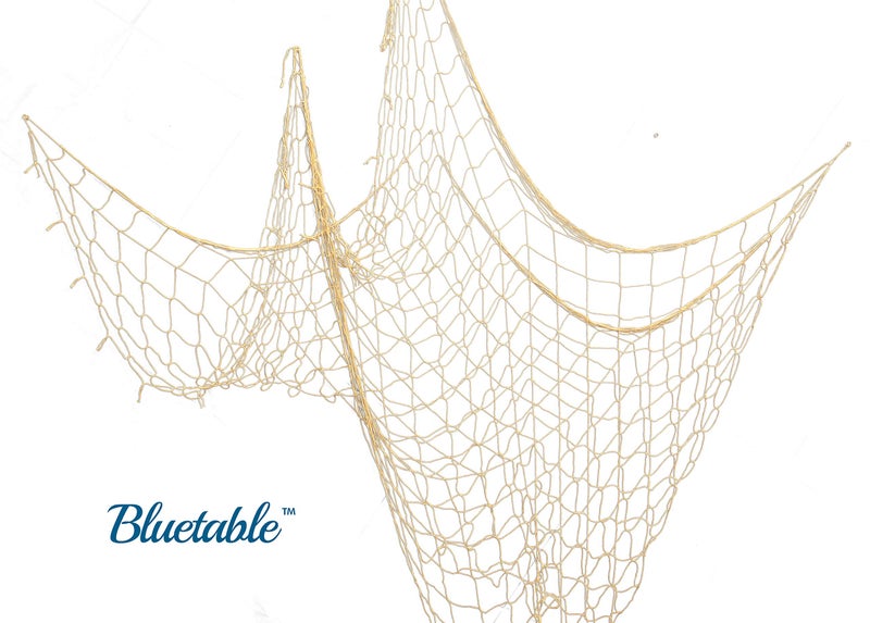 Bluetable Netting Decoration, Fish Net Party Decor Natural Color Cotton Netting 48' x 144' Inches. Fishnet for Nautical, Pirate, Hawaiian, Underwater, Beach, Ocean & Mermaid Theme - Image 2