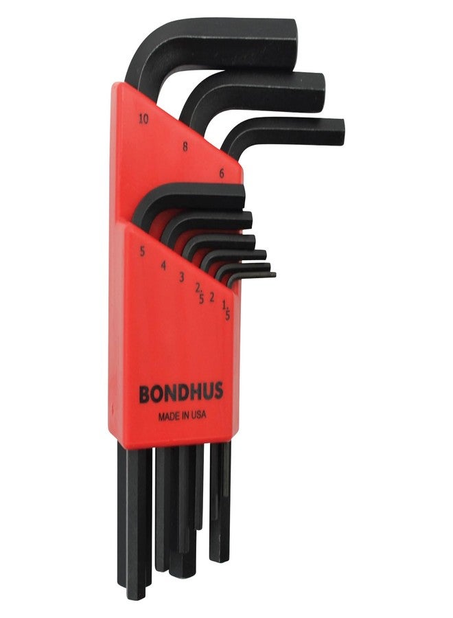 Bondhus 12299 Set of 9 Hex L-wrenches, Short Length, sizes 1.5-10mm - Image 1