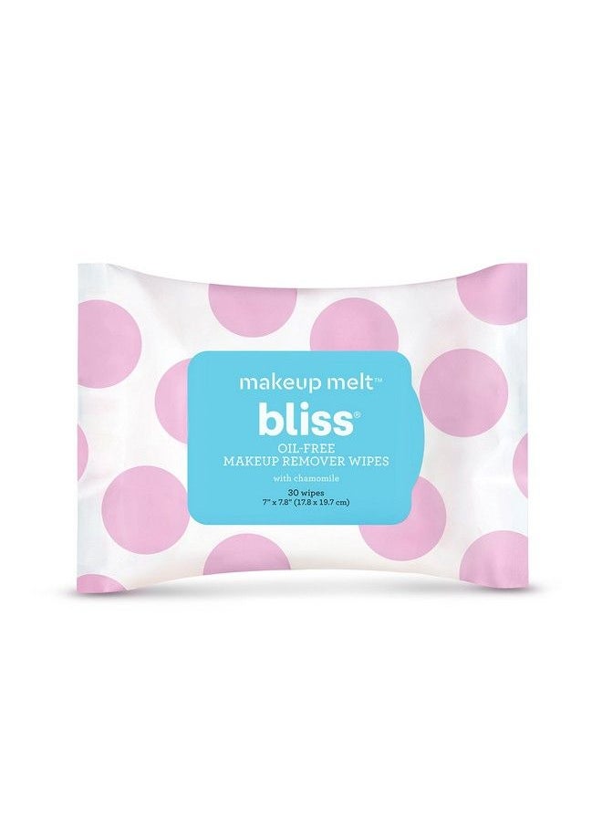 BLISS - Makeup Melt Oilfree Makeup Remover Wipes ; Facial Cleansing Wipes W/Chamomile Aloe & Marshmallow Root For Hydrating Skin ; All Skin Types ; Vegan ; Cruelty Free ; Paraben Free ; 30 Ct. - Image 1