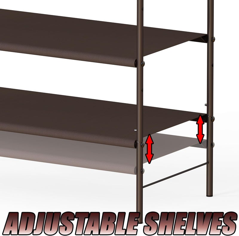 Simple Houseware 3-Tier Shoe Rack Storage Organizer 12-Pair / 20-Pair, Bronze - Image 3