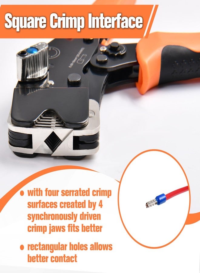 أداة ضغط أطراف الأسلاك SPEEDWOX AWG 30-6، كماشة ضغط مربعة بسقاطة للأكمام الطرفية والحلقات، كماشة ضغط ذاتية الضبط لحلقات الأسلاك، كماشة ضغط أطراف الأسلاك للضغط السريع والدقيق - Image 5