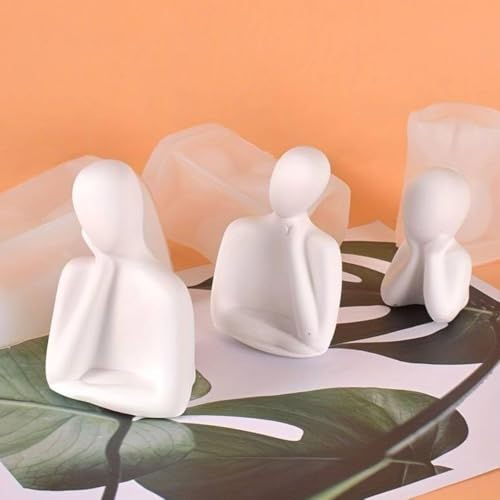 CraftVatika Home Decoration Items for Living Room,Modern Abstract Family Sculpture Set, White Resin Decorative Figurines, 3-Piece Table Decor for Home Office, Artifact for Table,Tabletop Corner Decor - Image 5