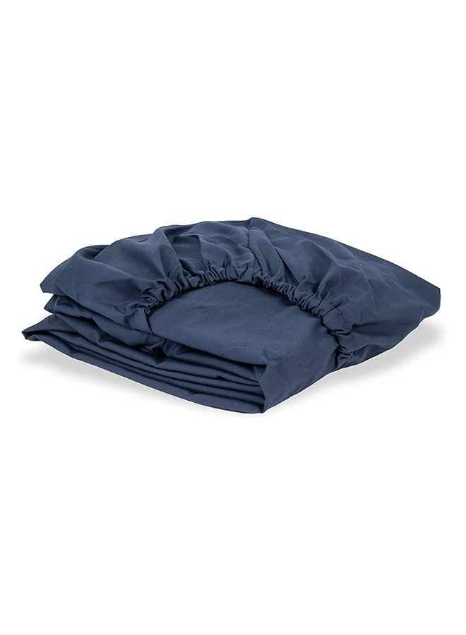 Home of linens ملاءة سرير ملائمة باللون الأزرق الداكن 100×200  - Image 2