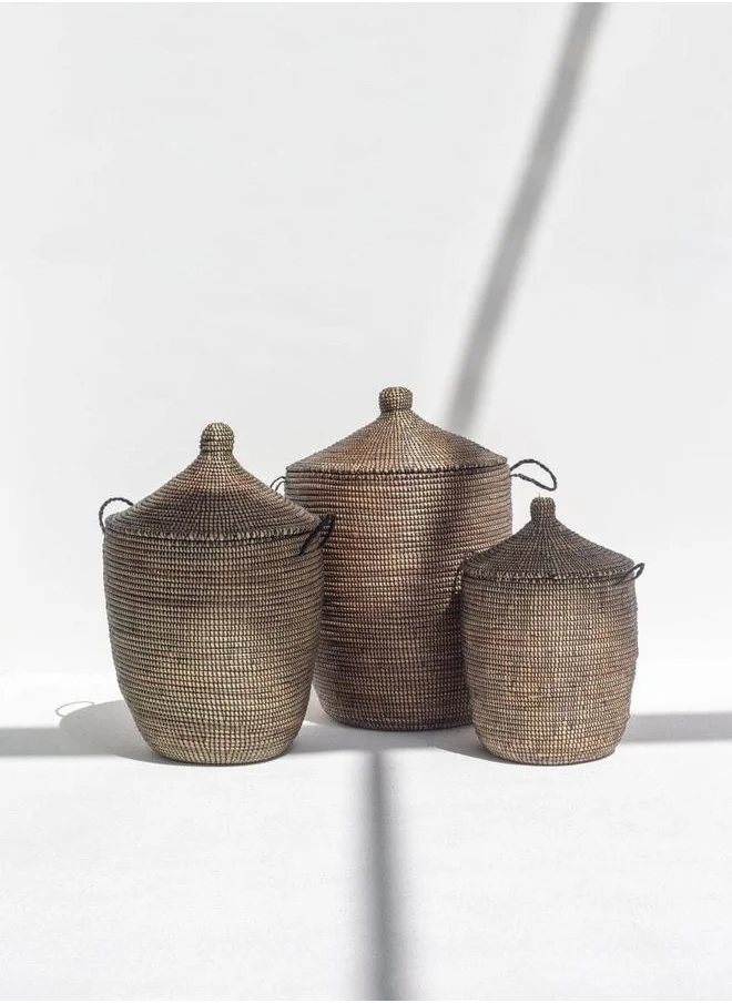 هومكود Handmade Brown Classic Woven Basket