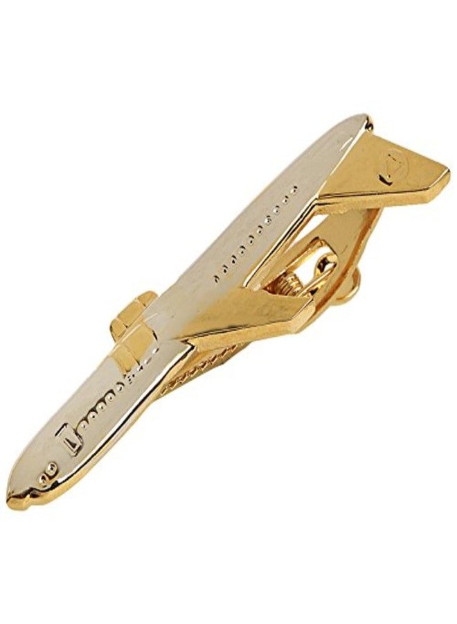SANDHA Classic Tie Pin Accesories for Wedding Business Valentines Day Gift for Men & Boys (With Tie Pin Gift Box) (Silver & Gold - Aeroplane Shape Tie Pin) - Image 2
