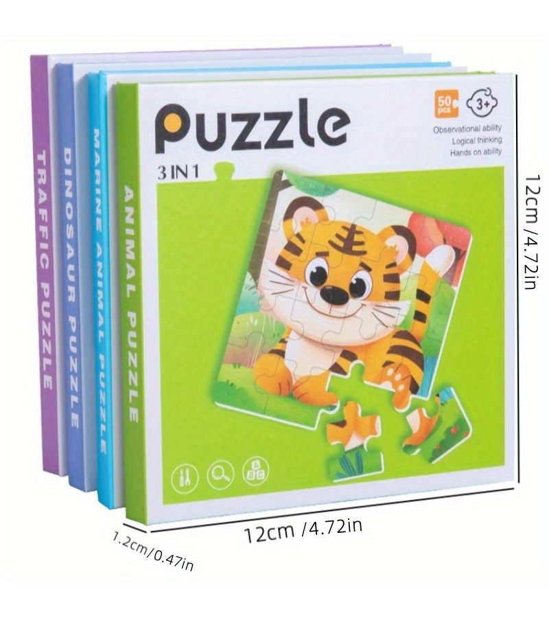 Magnetic 3 In 1 Traffic Puzzle Game With Animal And Theme Pieces For Travel Brain Training And Notes - Image 2