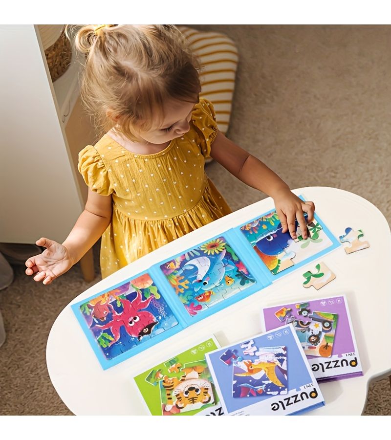 Magnetic 3 In 1 Traffic Puzzle Game With Animal And Theme Pieces For Travel Brain Training And Notes - Image 3