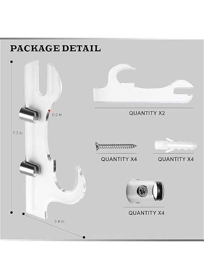 HOOKOR - Sword Wall Mount, 2 Layer Sword Wall Mount Display Hooks, Acrylic Katana Stand Wall Mounted, Lightsaber Wall Mount, Sword Stand, Sword Hook Display Which Can Support All Swords (White) - Image 1