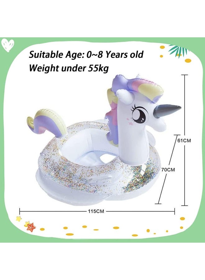 Baby Swimming Float, Inflatable Swim Ring Cute Floaties with Seat and Handle Pool Floats Toys Fun Water Raft Lounge Party Supplies for Infant Toddler Kids Children Age 0-8 Years Under 44lb - Image 3