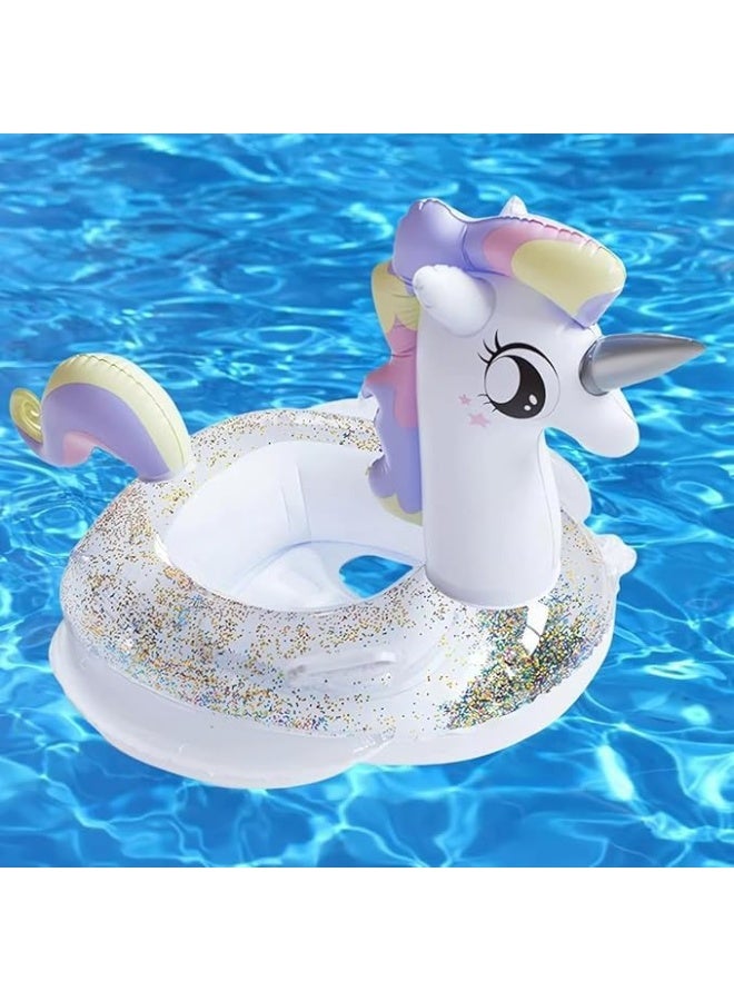 Baby Swimming Float, Inflatable Swim Ring Cute Floaties with Seat and Handle Pool Floats Toys Fun Water Raft Lounge Party Supplies for Infant Toddler Kids Children Age 0-8 Years Under 44lb - Image 1