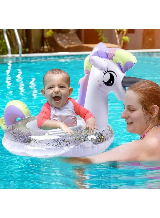 Baby Swimming Float, Inflatable Swim Ring Cute Floaties with Seat and Handle Pool Floats Toys Fun Water Raft Lounge Party Supplies for Infant Toddler Kids Children Age 0-8 Years Under 44lb - Image 2