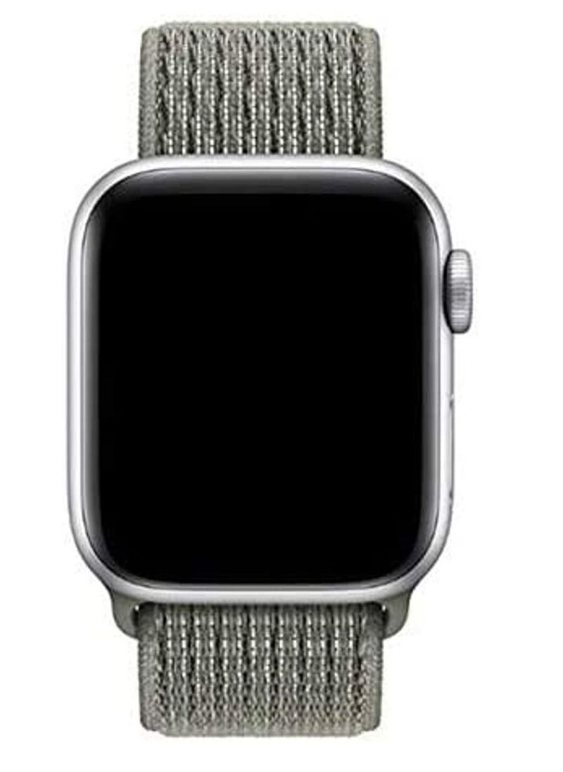 VITION - Nylon Sport Band for Apple Watch 45mm 44mm 42mm  Soft Replacement Strap for iWatch Series 7 6 SE 5 4 3 2 1 Spruce Fog - Image 1