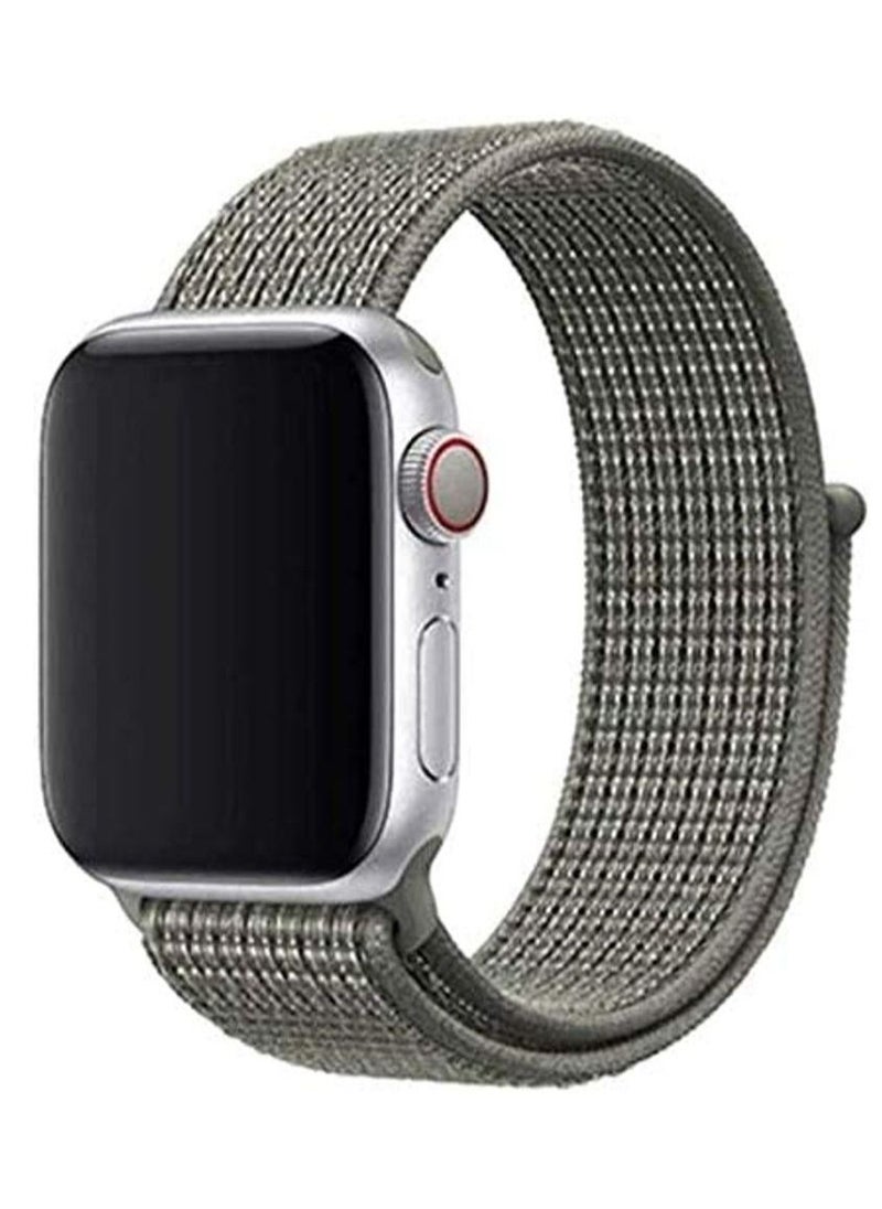 VITION - Nylon Sport Band for Apple Watch 45mm 44mm 42mm  Soft Replacement Strap for iWatch Series 7 6 SE 5 4 3 2 1 Spruce Fog - Image 1