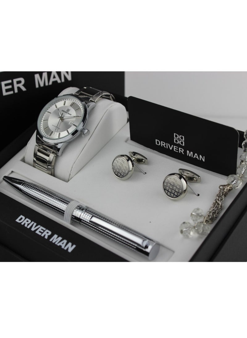 ووتش طقم ساعه رجالي مكون من أربع قطع