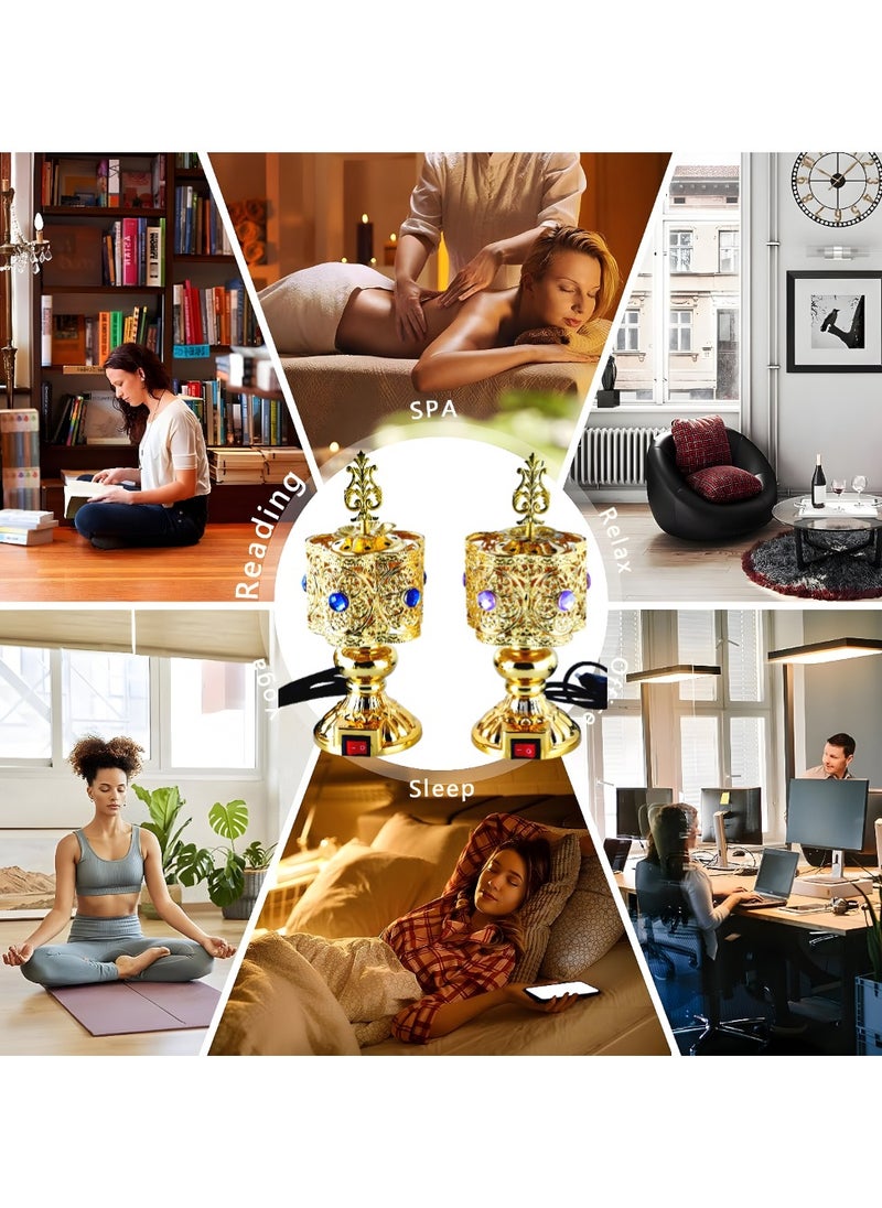 بخور بوسيدين حامل بخور عود كهربائي مميز تصميم فاخر لعطور المنزل والمكتب - قطعتين  - Image 2