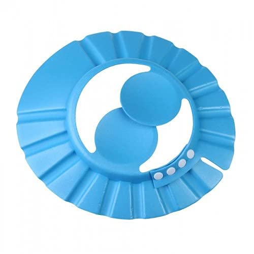 Sage Square New Adjustable Design Safe Soft Bathing Baby Shower Cap with Ear Protector (Blue) (Pack of 2) - Image 1
