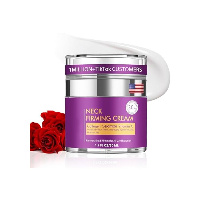 YTDB Neck Cream, Neck Creams for Tightening and Firming, Lightweight Moisturizing Cream for Neck and Décolleté, Helps Improve the Appearance of Fine Lines, Wrinkles & Crepey Skin, 1.7 Fl Oz