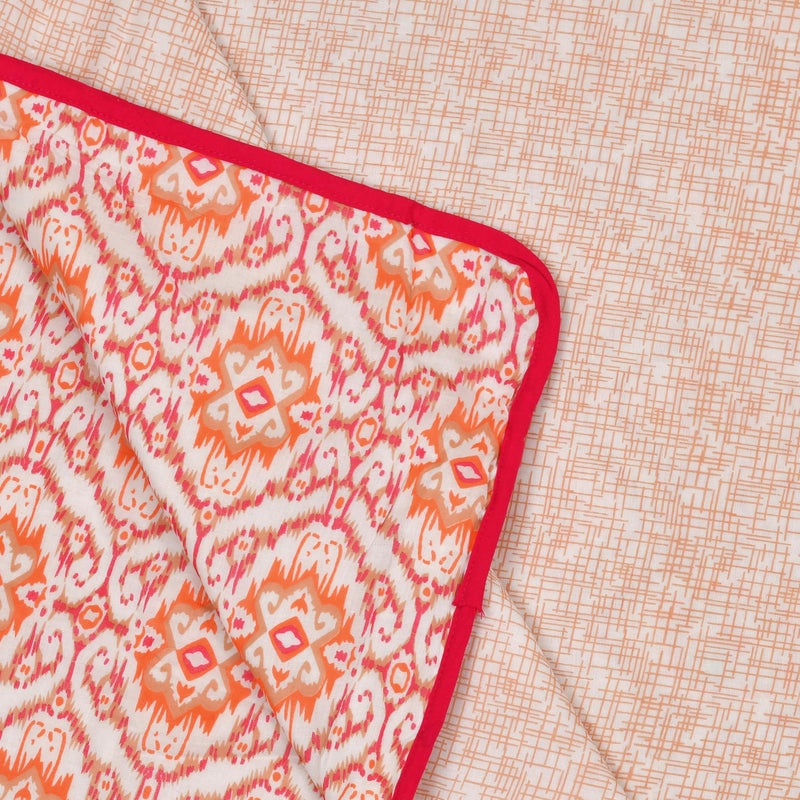JaipurFabric JaipurFabric® 150GSM 100% Pure Mulmul Cotton Reversible Blanket/Duvet/Quilt/AC Dohar for Double Bed (95" X 85"), Orange  - Image 5