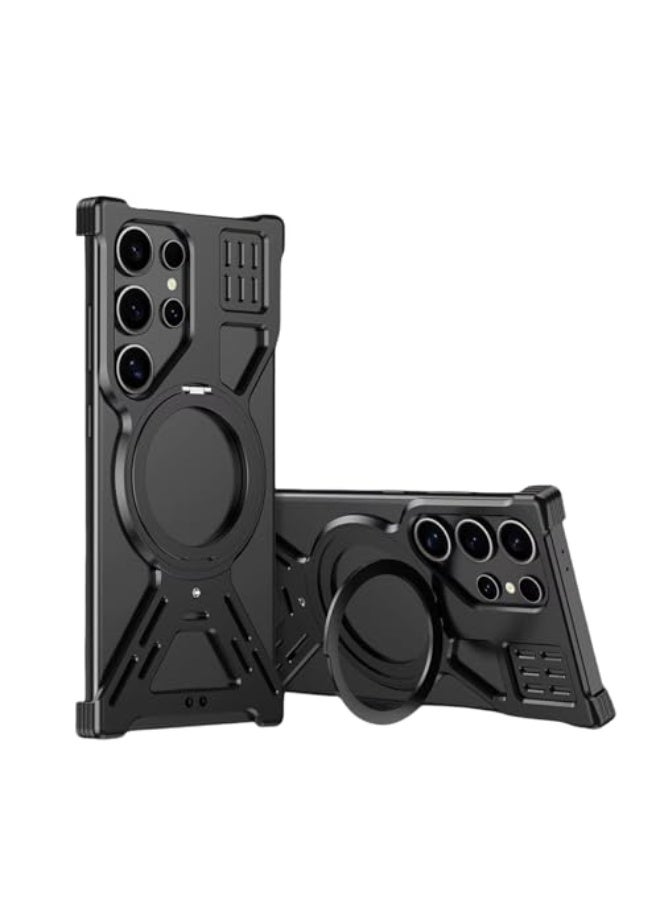 general Case for Samsung Galaxy S25 Ultra Aluminum Alloy Shockproof Luxury Metal Frameless Magnetic Stand Phone Cover - Image 1