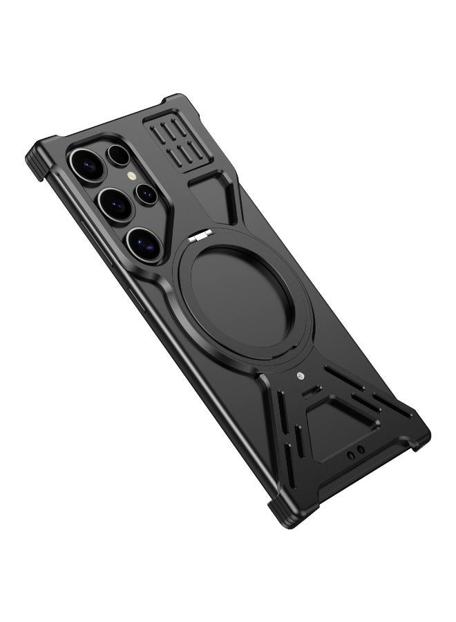 general Case for Samsung Galaxy S25 Ultra Aluminum Alloy Shockproof Luxury Metal Frameless Magnetic Stand Phone Cover - Image 2