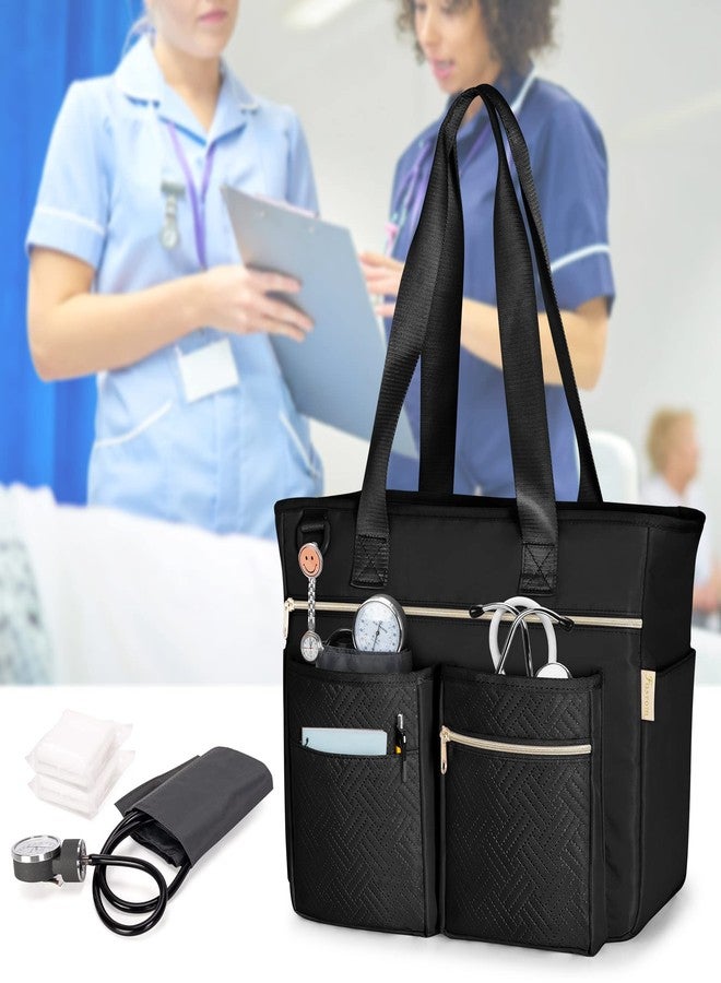 Fasrom Nurse Tote Bag for Work Nurses with Laptop Sleeve, Home Health Clinical Bag for Nursing Students and Medical Assistant, Black (Patent Pending) - Image 3
