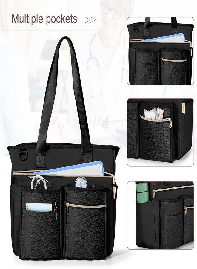 Fasrom Nurse Tote Bag for Work Nurses with Laptop Sleeve, Home Health Clinical Bag for Nursing Students and Medical Assistant, Black (Patent Pending) - Image 5