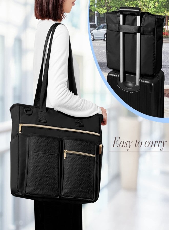 Fasrom Nurse Tote Bag for Work Nurses with Laptop Sleeve, Home Health Clinical Bag for Nursing Students and Medical Assistant, Black (Patent Pending) - Image 2