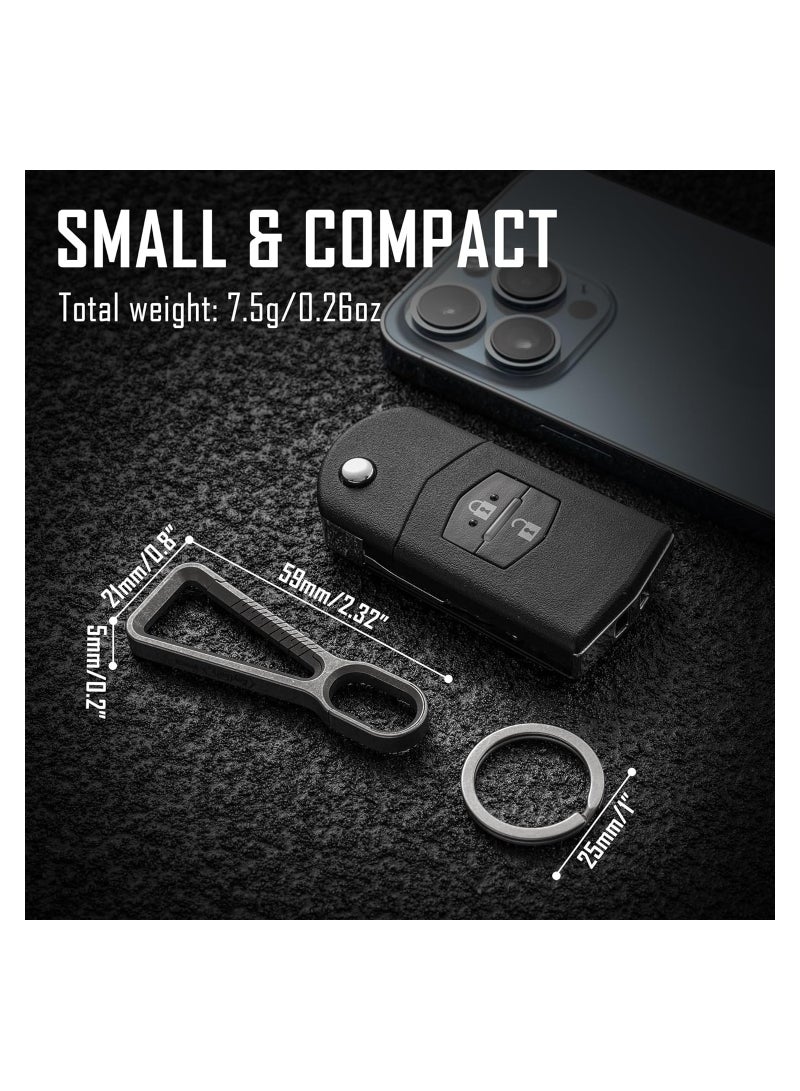 Excefore Titanium EDC Keychain Clip with Bottle Opener, Quick Release Carabiner Key Ring Holder for Men - Image 5