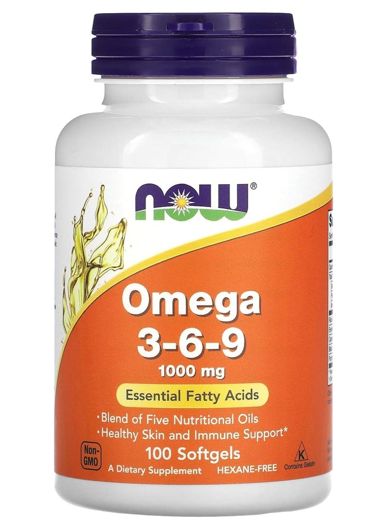 now Omega 3-6-9 1000 Mg 100 Softgels - Image 1