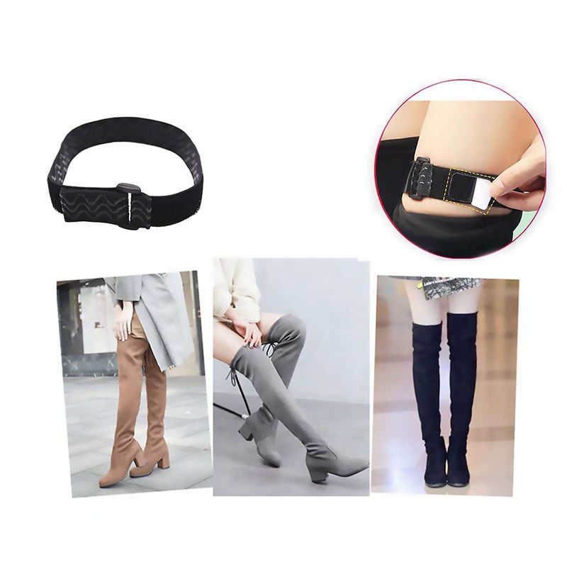 8 Sets Boots Straps High Boots Anti- Strap Boots Nonslip Boots Non- Adhesive Tape Boots Anti-Drop Artifact Adjustable Adhesive Tape Shoes Accessories for Women Use Black Size 1 - Image 2