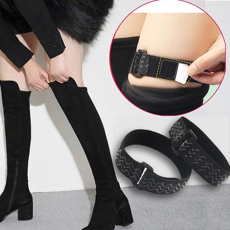 8 Sets Boots Straps High Boots Anti- Strap Boots Nonslip Boots Non- Adhesive Tape Boots Anti-Drop Artifact Adjustable Adhesive Tape Shoes Accessories for Women Use Black Size 1 - Image 3