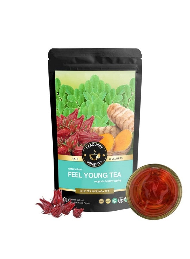 TEACURRY Feel Young Tea (50 Grams Loose) Anti Aging For Skin Tightening And Glowing Radiant Skin Anti Oxidant Rich To Reduce Wrinkles 100% Natural Anti Aging Green Tea - Image 1