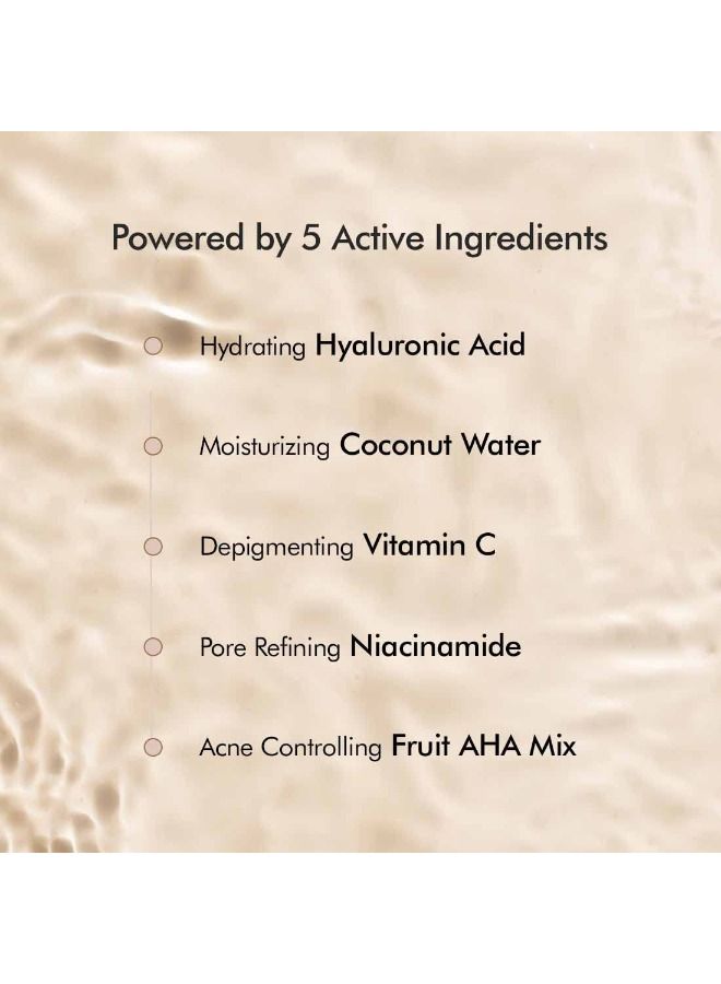 إم كافيين أقنعة أوراق الشاي الأخضر والقهوة بفيتامين C وحمض الهيالورونيك والنياسيناميد وماء جوز الهند وفاكهة مزيج AHA للبشرة الرطبة والمتوهجة - أقنعة ملاءة للوجه للنساء والرجال - 6 أقنعة - Image 3