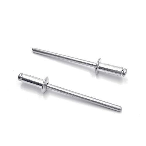ISPINNER 100pcs 1/8" x 5/16" Aluminum Blind Rivets, 3.2 x 8mm Pop Rivets, Pack of 100 (Silver) - Image 1