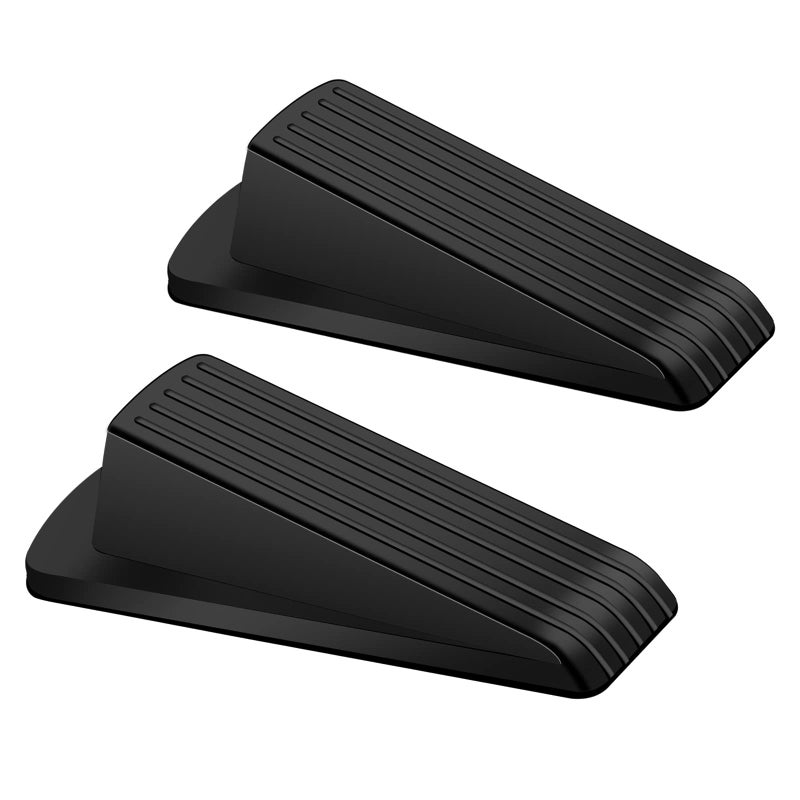 CAGSIG Door Stoppers, 2 Pack Premium Rubber Door Stoppers for Bottom of Door Security Rubber, Door Stopper Wedge for Carpet Heavy Duty Door - Image 1