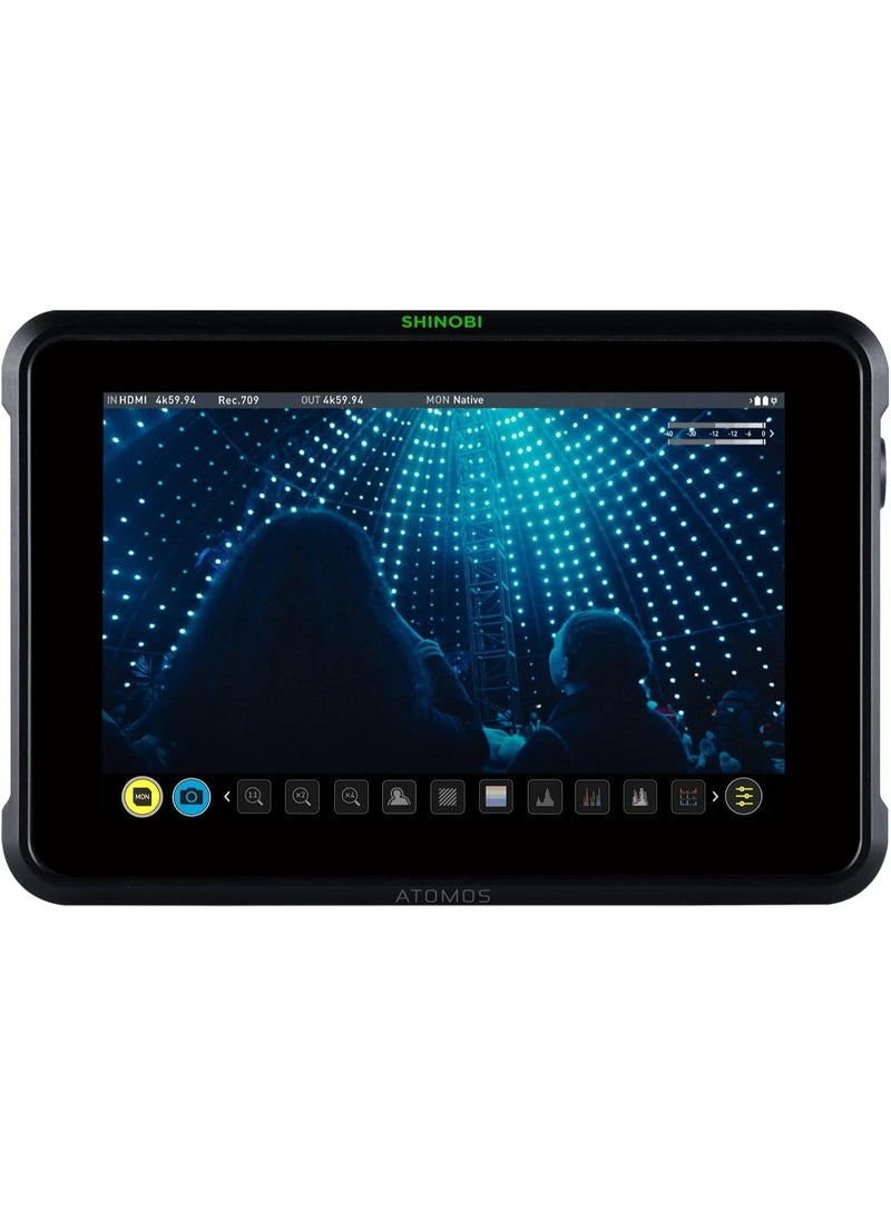 Atomos Shinobi 7-Inch 4K HDMI HDR Photo and Video Monitor, 1920x1200 Touchscreen, 2200cd/m² Brightness, HDMI SDI Cross Conversion, Dual Sony L-Series Battery Slots, AtomOS with AtomHDR and 3D LUT Support - Image 1