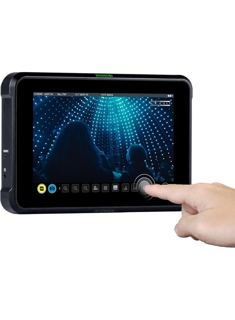 Atomos Shinobi 7-Inch 4K HDMI HDR Photo and Video Monitor, 1920x1200 Touchscreen, 2200cd/m² Brightness, HDMI SDI Cross Conversion, Dual Sony L-Series Battery Slots, AtomOS with AtomHDR and 3D LUT Support - Image 3
