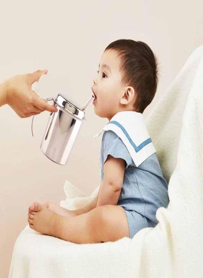 Spillbox كوب Spillbox من الفولاذ المقاوم للصدأ مع شفاطات للأطفال الصغار وحديثي الولادة، لعبة للأطفال - كوب شفاط بفتحة - Image 2