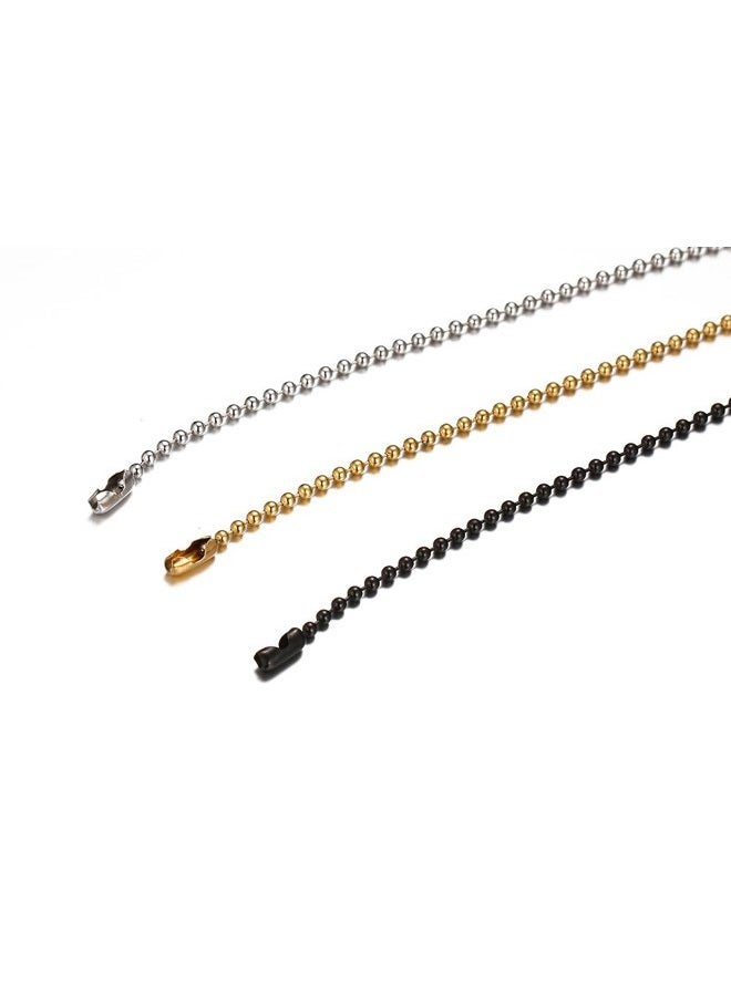 SINLEO Titanium Stainless Steel Small Beads Ball Chain Necklace for Men Women 24-38 Inches Silver Black Gold, 24 inches, Metal, No Gemstone - Image 5